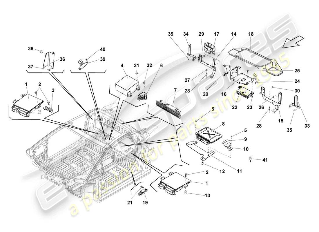 lamborghini superleggera (2008) engine control unit parts diagram