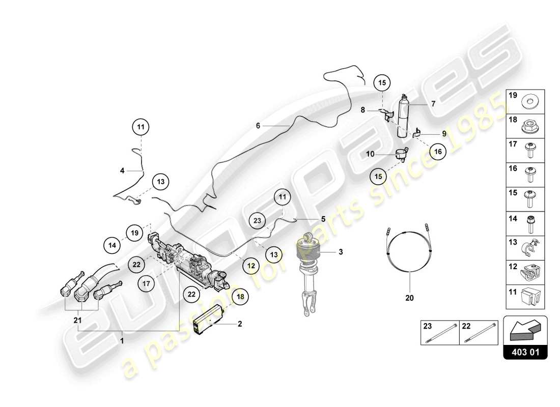 lamborghini sto (2024) lifting device part diagram