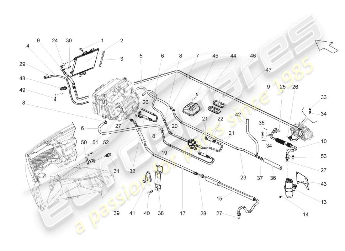 lamborghini gallardo coupe (2008) a/c condenser part diagram