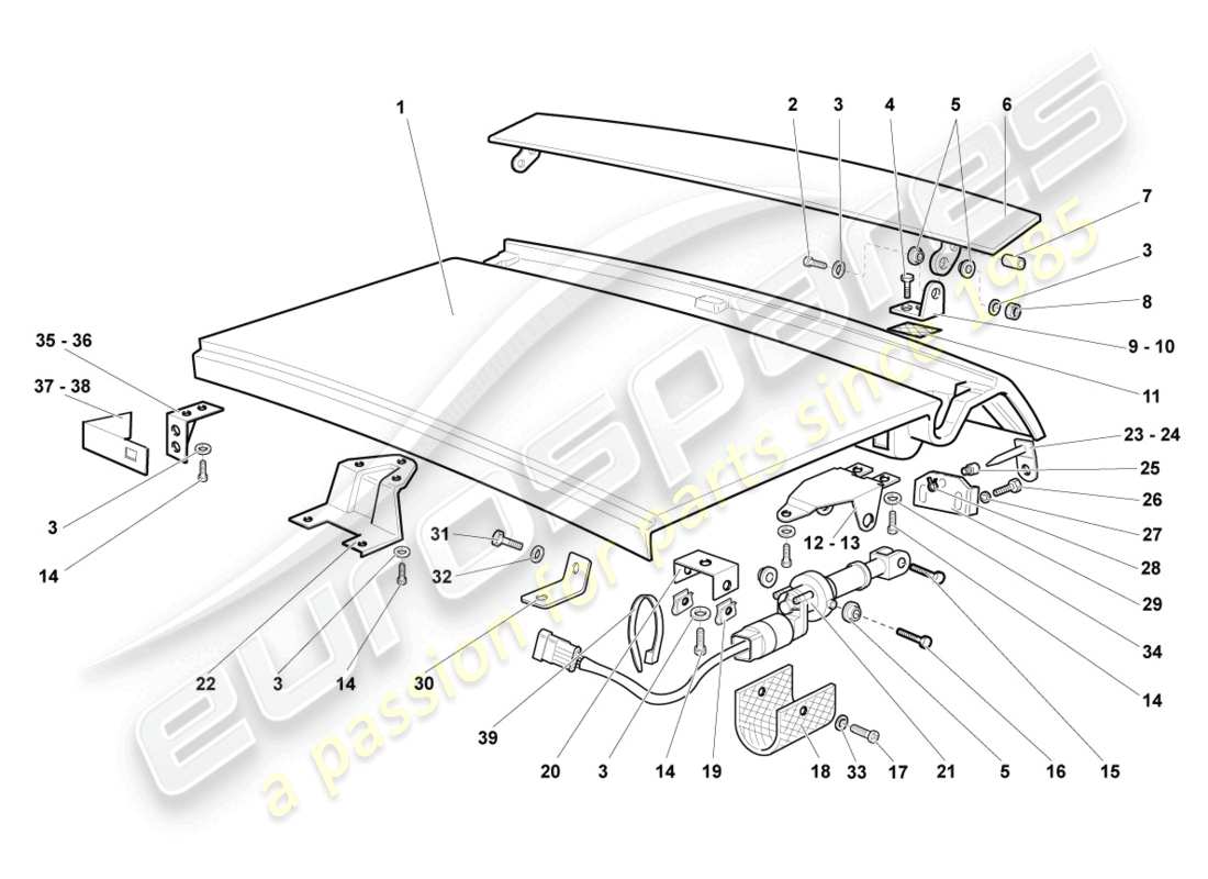 lamborghini lp640 coupe (2008) rear lid part diagram