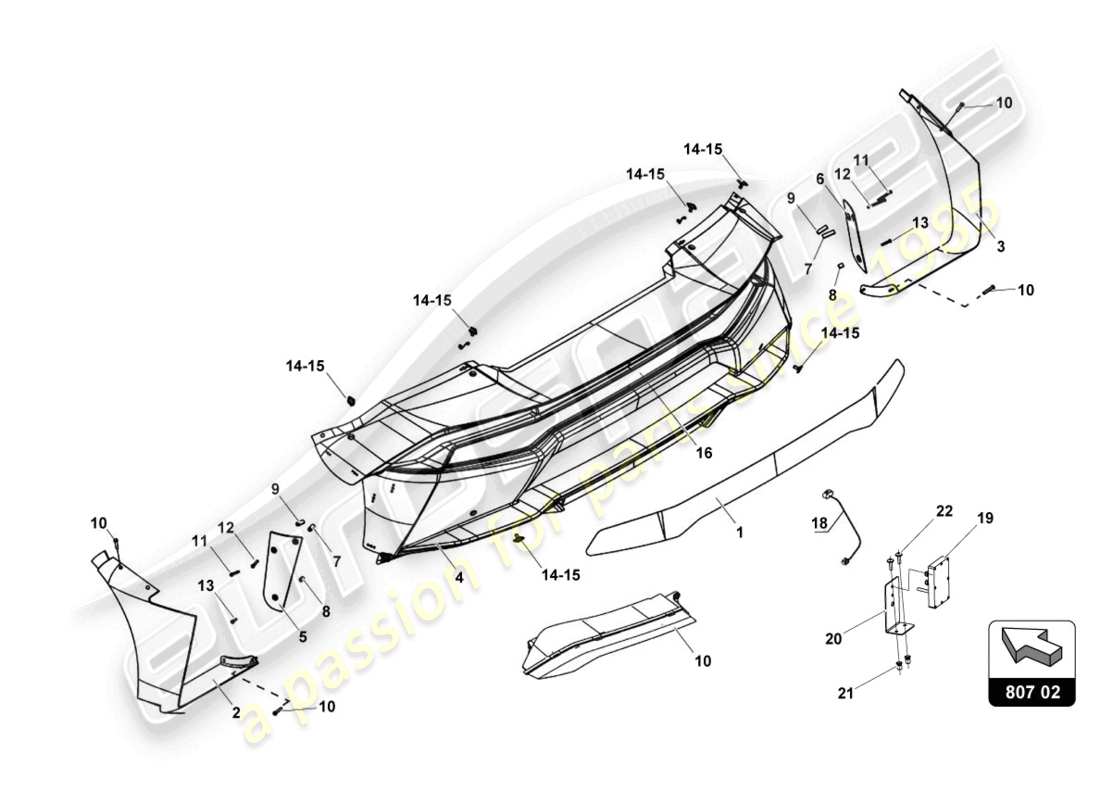 lamborghini gt3 (2017) rear bodywork part diagram