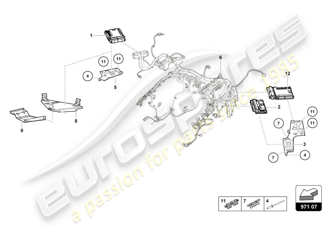 lamborghini evo coupe (2021) engine control unit parts diagram