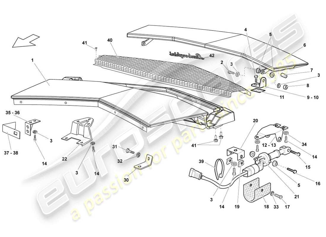 lamborghini reventon flap for engine cover parts diagram