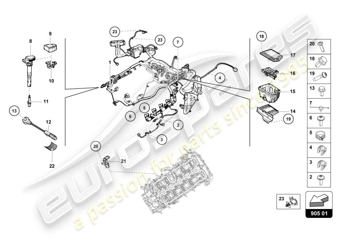 lamborghini sterrato (2024) ignition system parts diagram