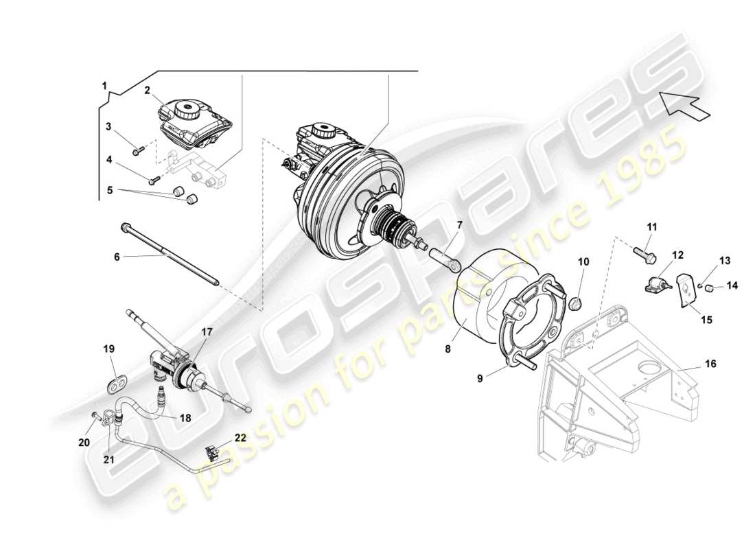 lamborghini lp570-4 sl (2012) brake servo parts diagram