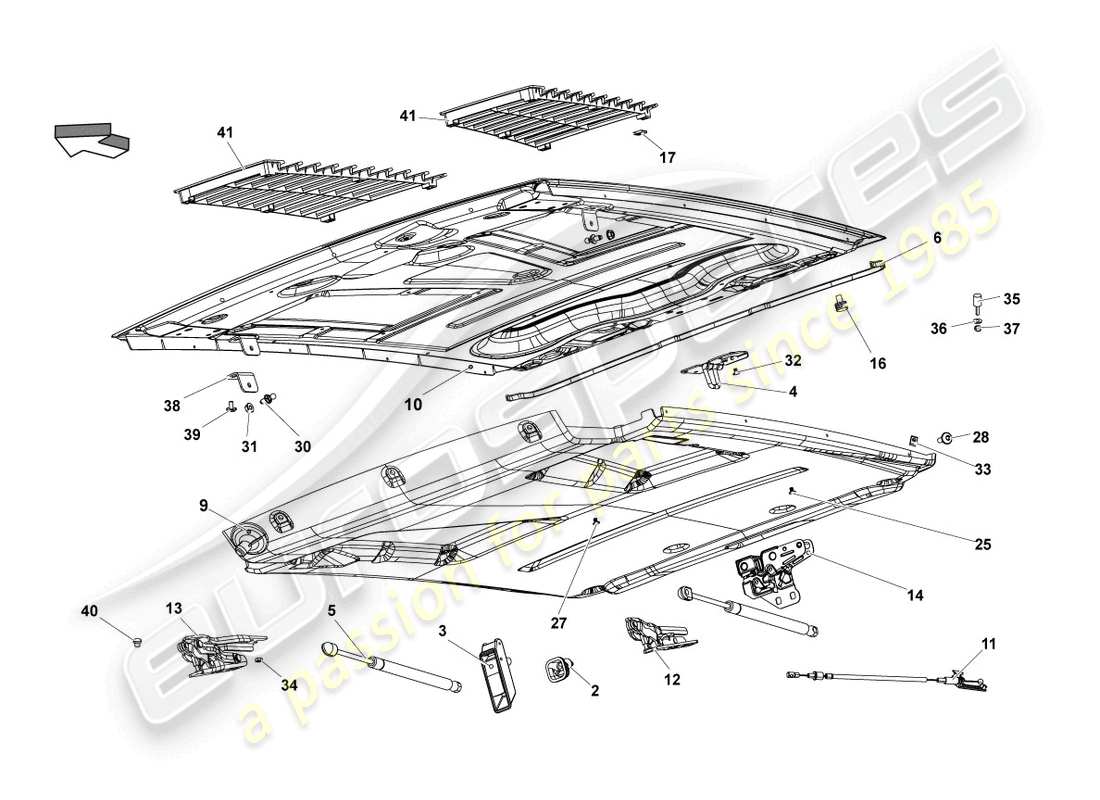 lamborghini lp570-4 sl (2012) rear lid parts diagram