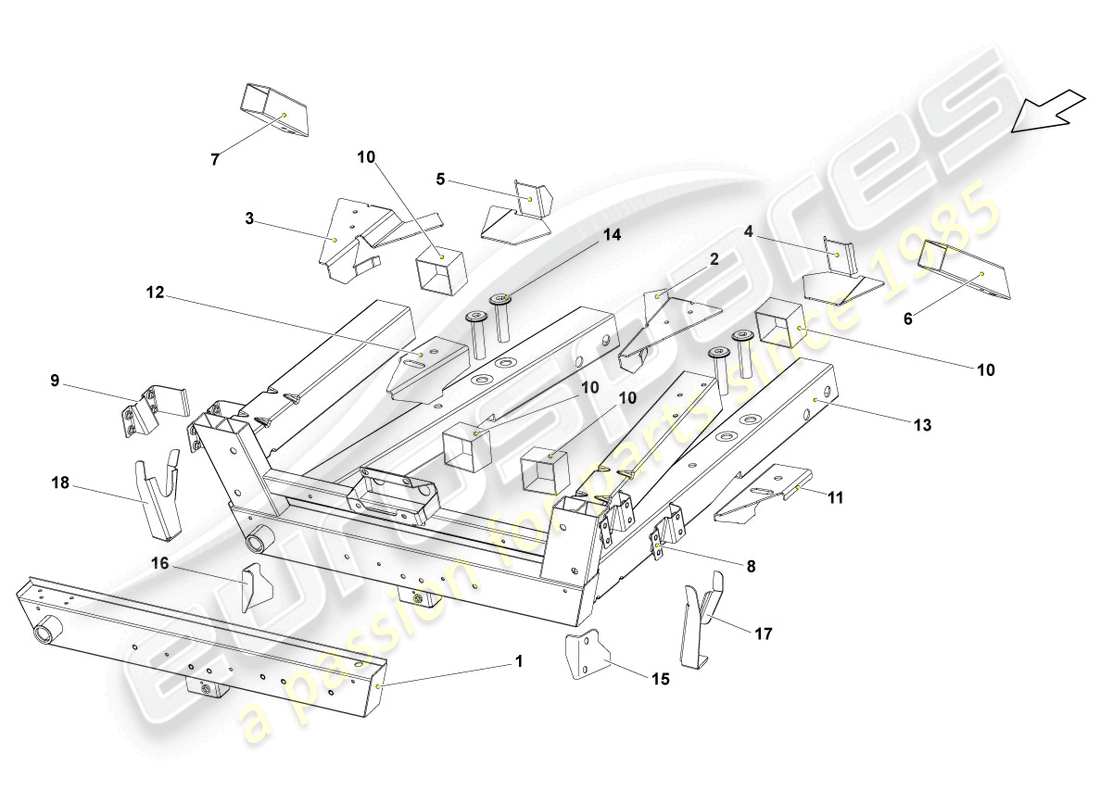 lamborghini lp560-4 spider (2009) bodywork front part lower parts diagram