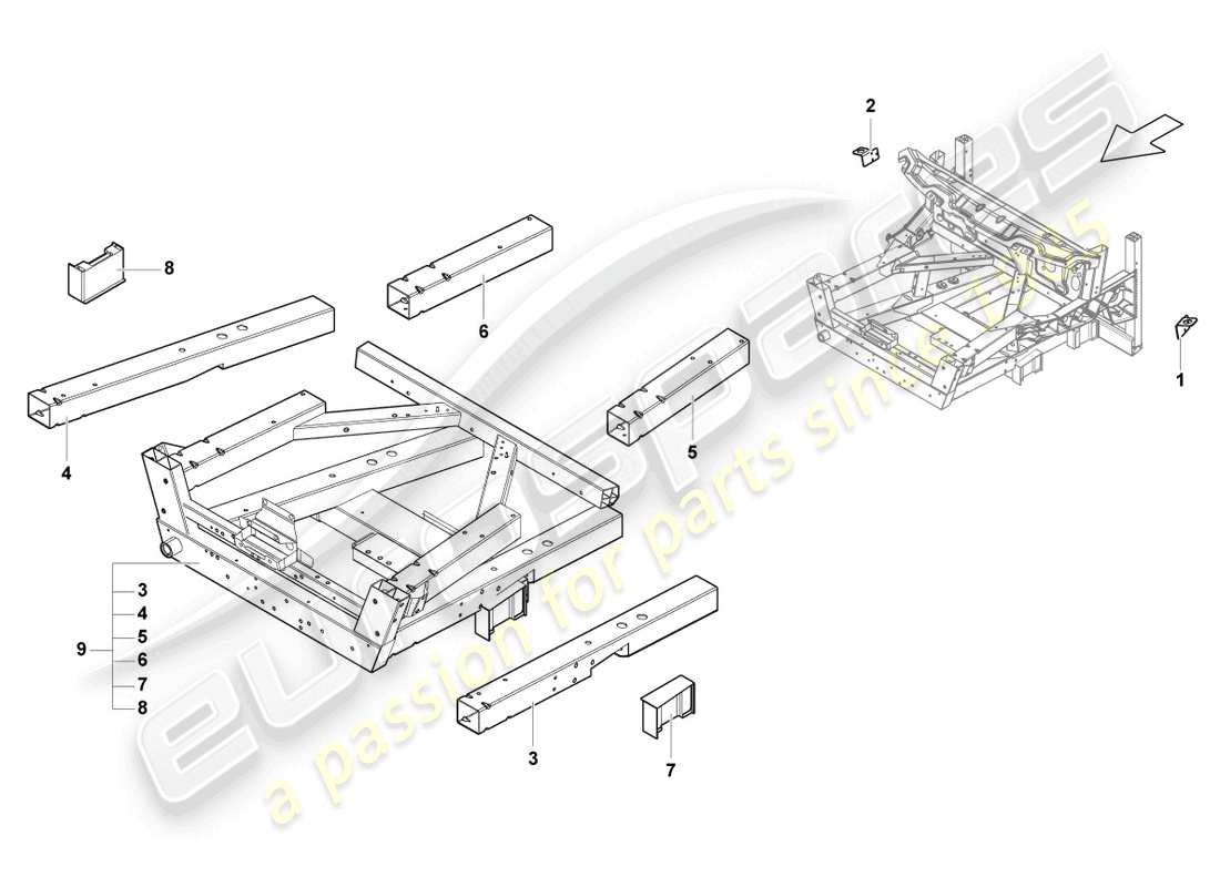 lamborghini lp560-4 spider (2009) bodywork front part parts diagram