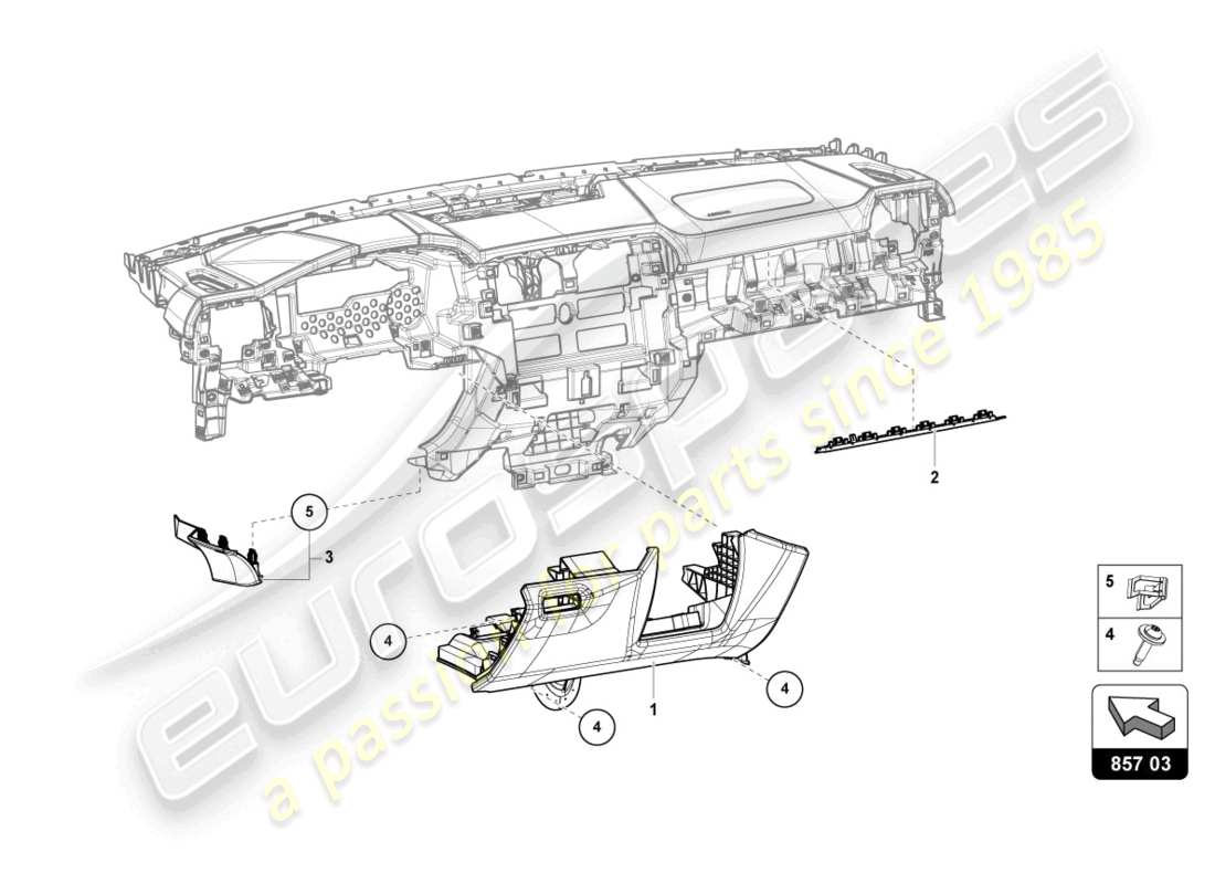 lamborghini urus (2021) instrument panel parts diagram