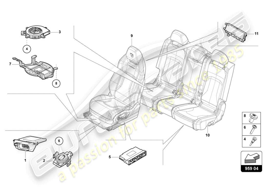 lamborghini urus (2021) control unit for seat occupied sensor part diagram