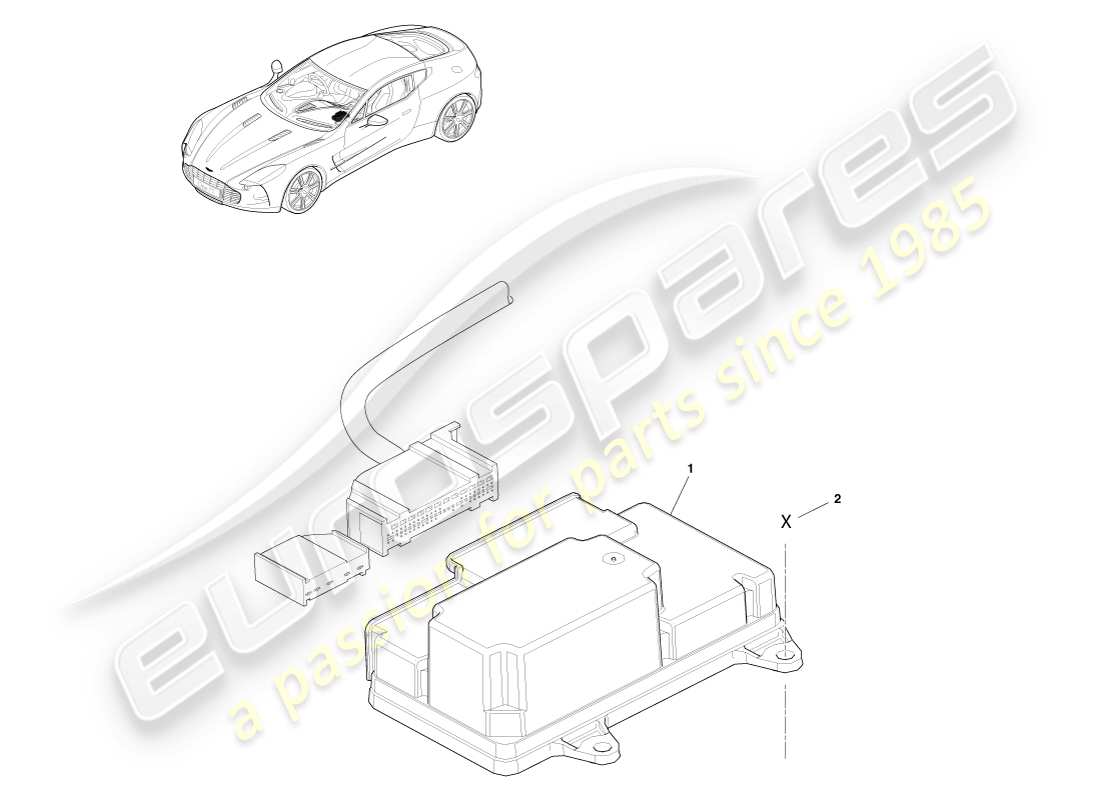 aston martin one-77 (2011) airbag control part diagram