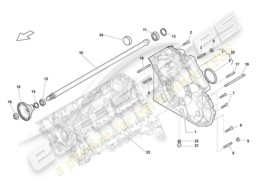 lamborghini gallardo coupe (2008) cover for axle differential parts diagram
