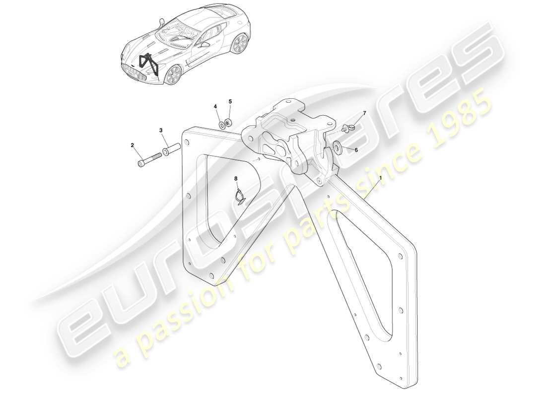 aston martin one-77 (2011) front cross plate part diagram