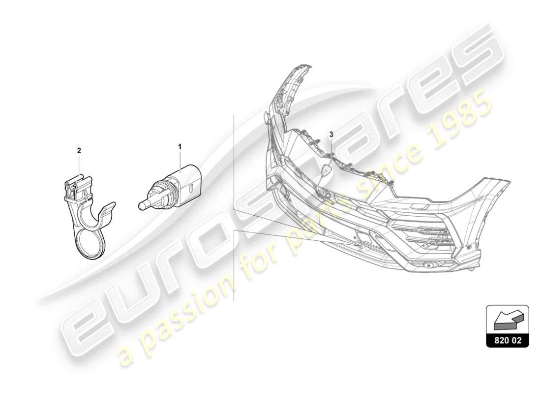 lamborghini urus (2021) external temperature sensor part diagram