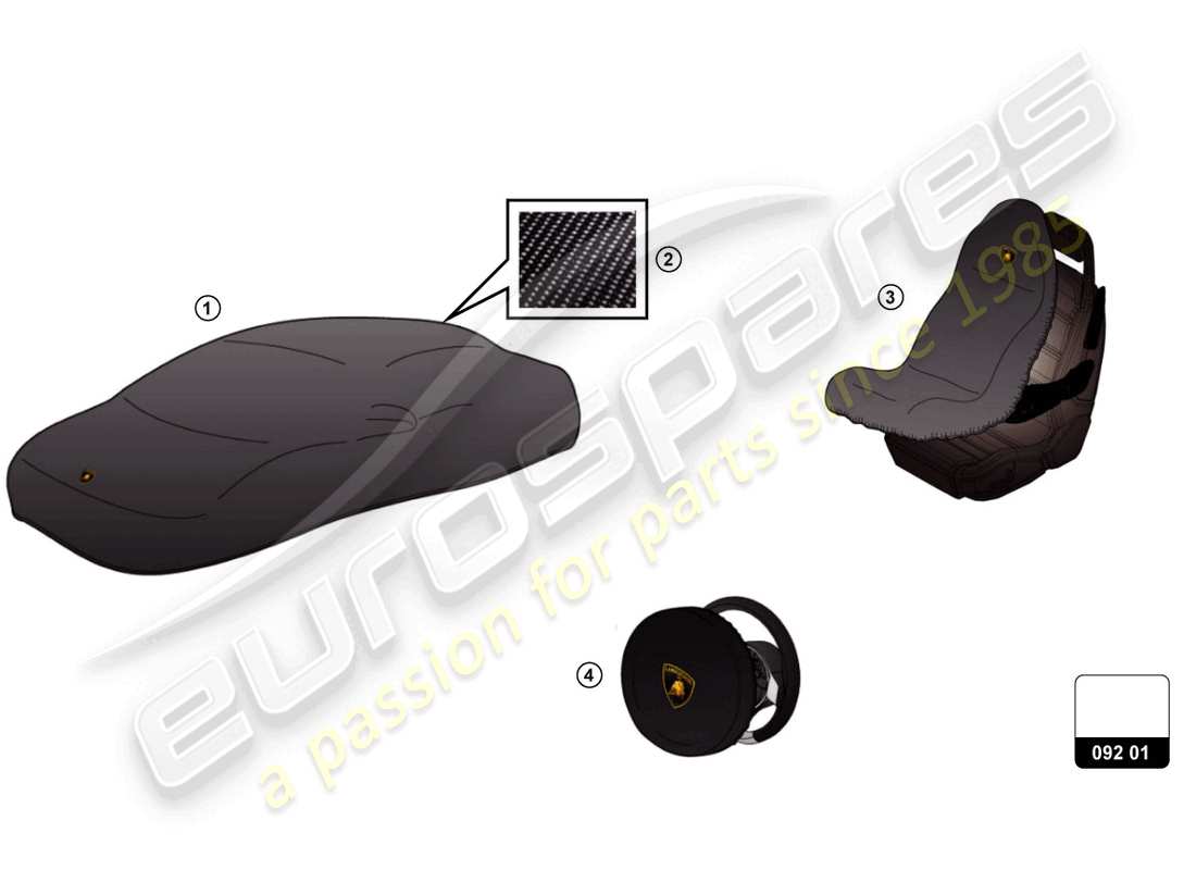 lamborghini aventador ultimae (accessories) protection part diagram