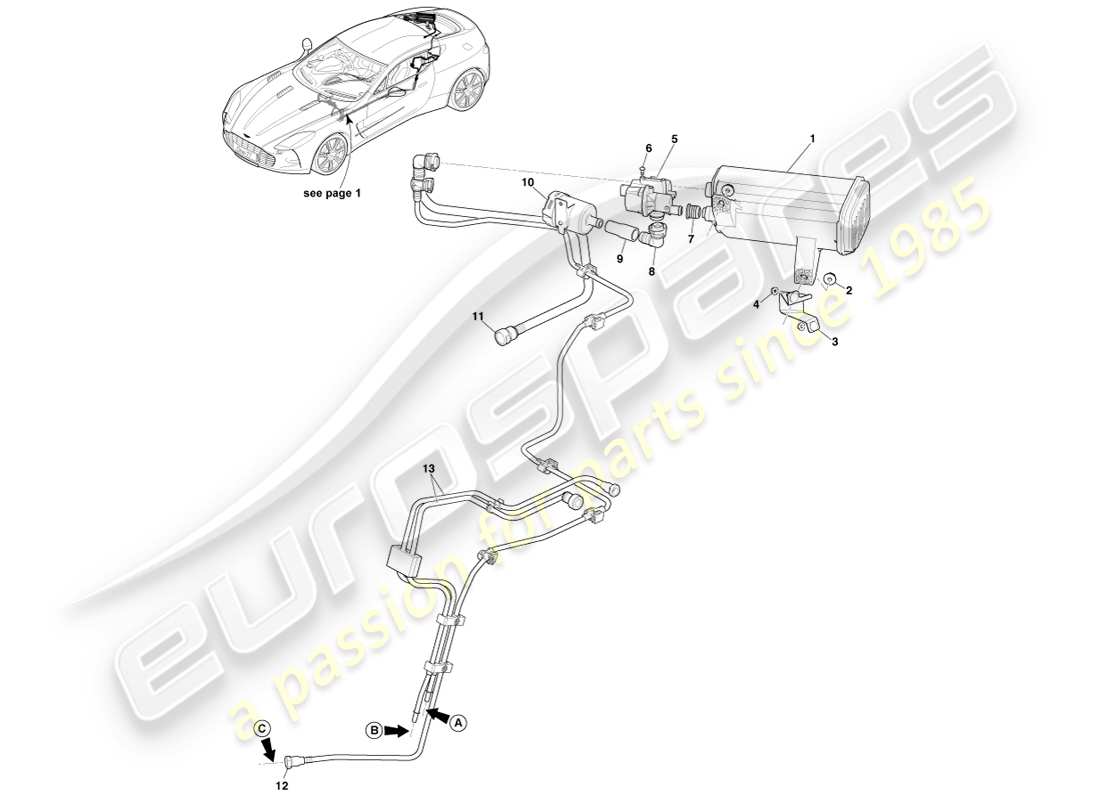 aston martin one-77 (2011) carbon canister part diagram