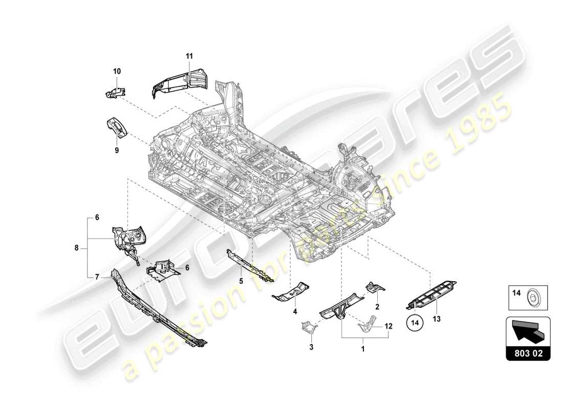 lamborghini urus (2021) underbody part diagram