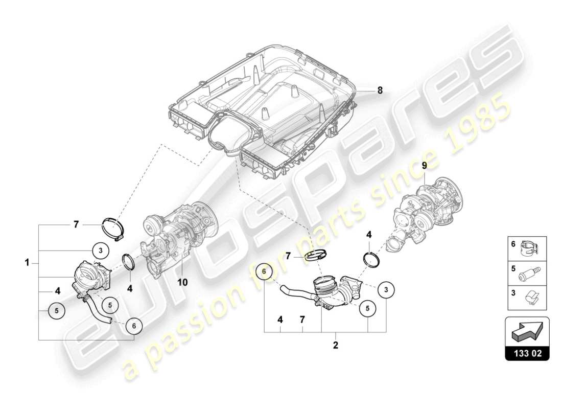 lamborghini urus (2020) intake connection part diagram