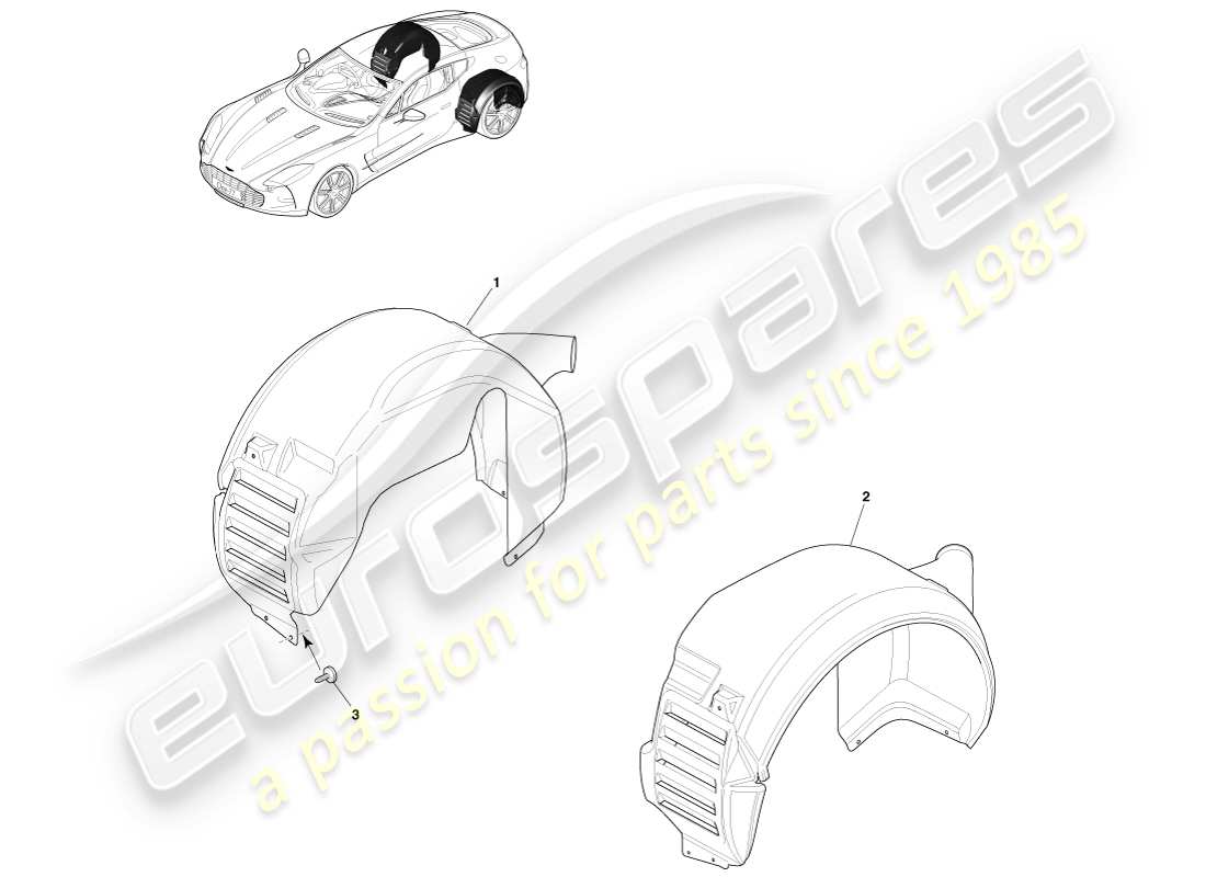 aston martin one-77 (2011) rear wheel arches part diagram