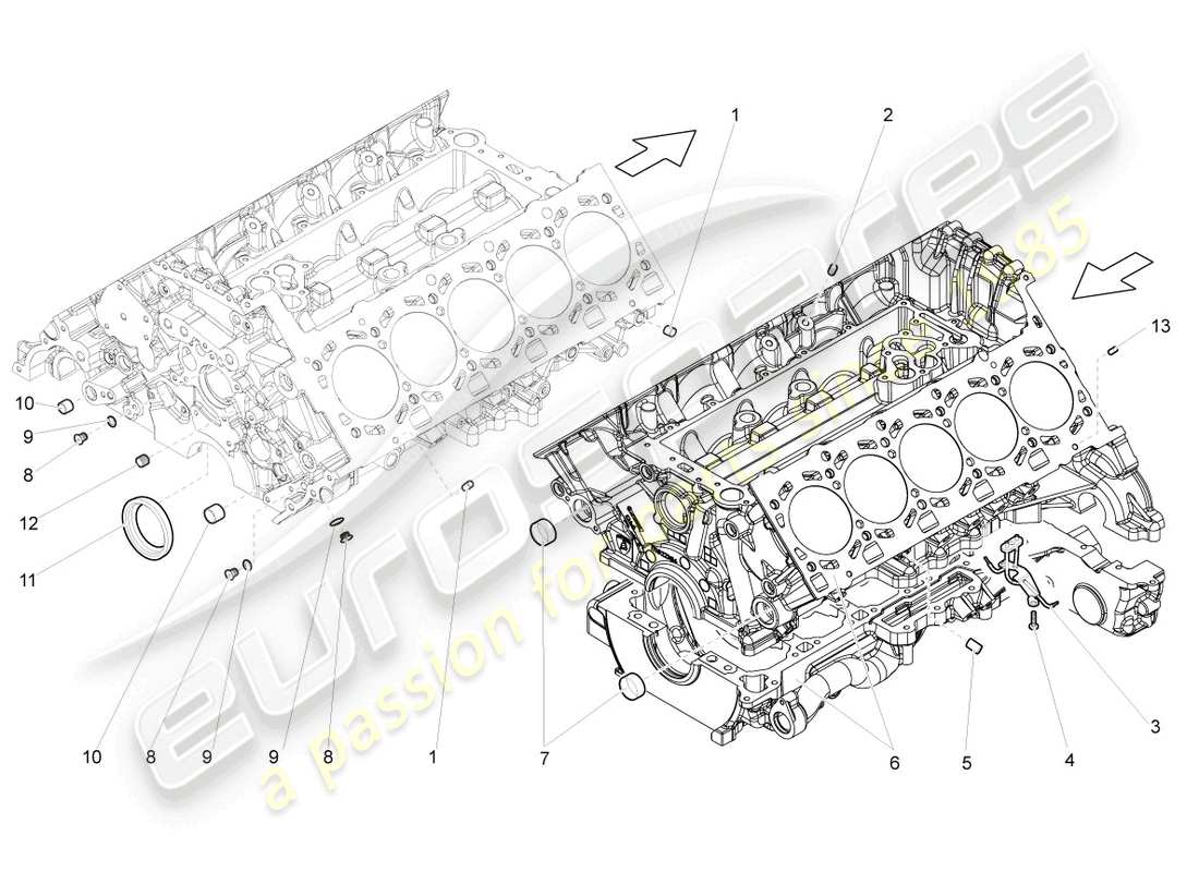 lamborghini lp560-4 coupe (2011) crankcase housing parts diagram