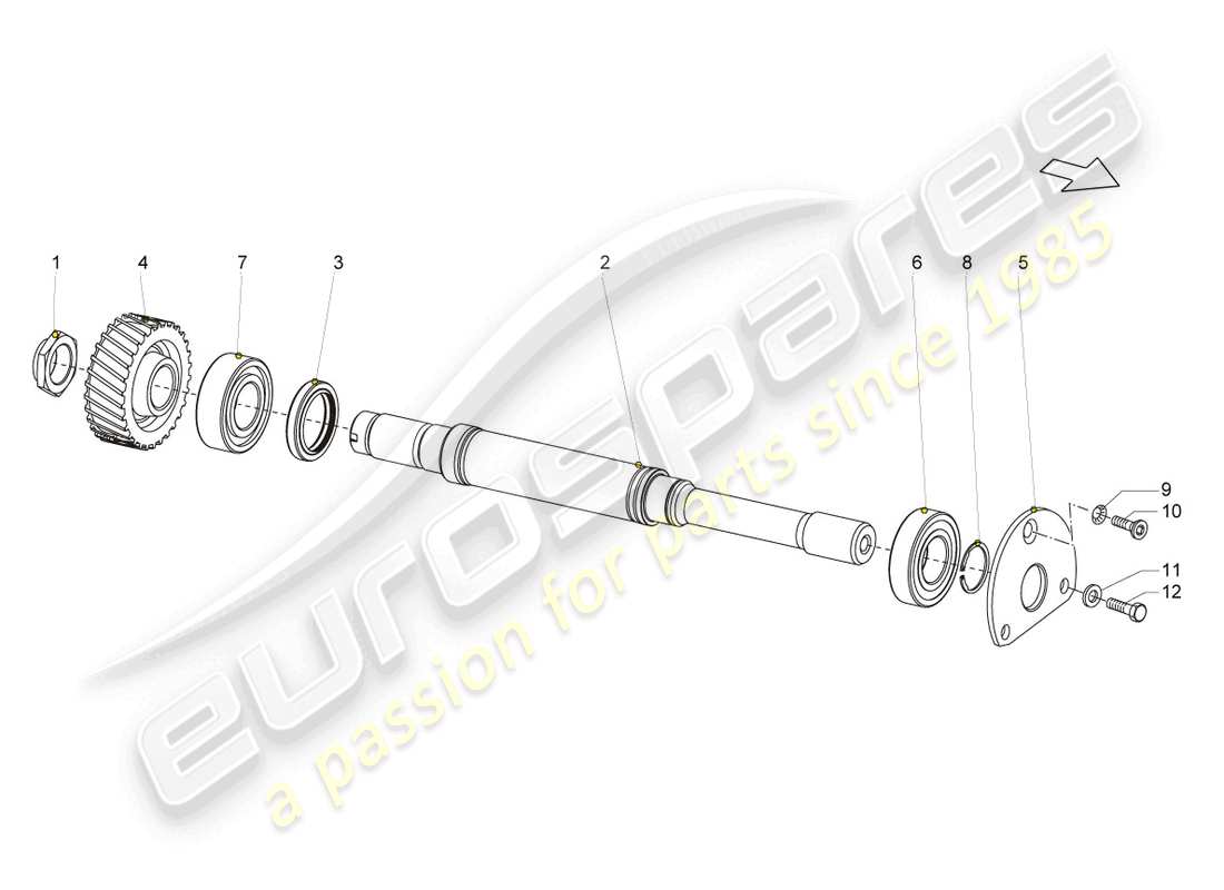 lamborghini gallardo spyder (2006) input shaft part diagram