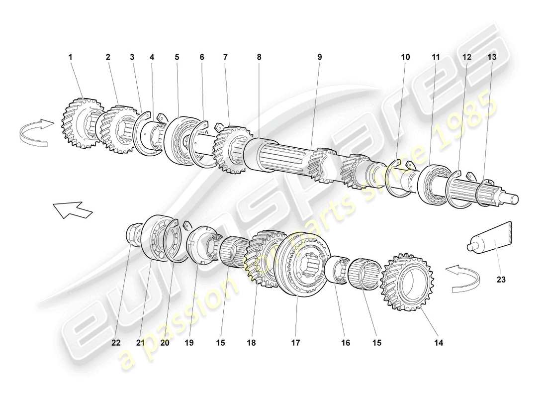 lamborghini lp640 coupe (2008) input shaft part diagram