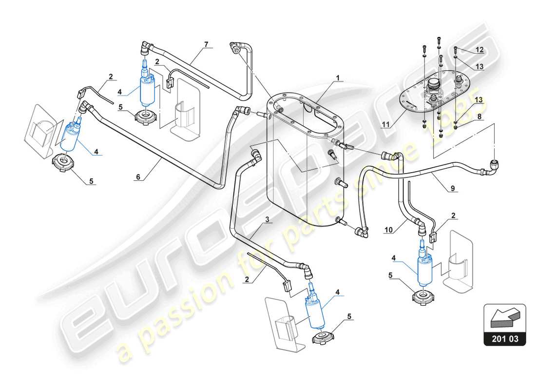 lamborghini gt3 (2017) fuel hoses part diagram