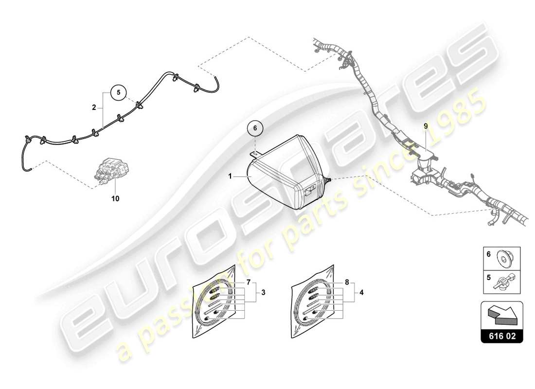 lamborghini urus (2021) lifting device parts diagram