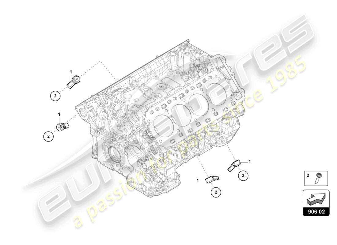 lamborghini urus (2021) knock sensor part diagram