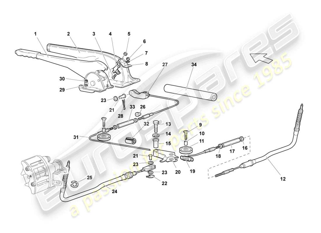 lamborghini lp640 coupe (2009) brake lever part diagram