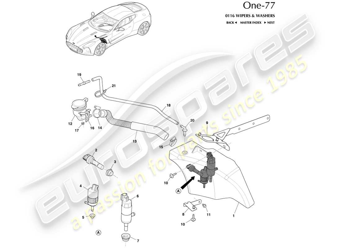 aston martin one-77 (2011) washer bottle part diagram