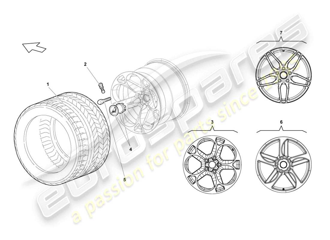 lamborghini lp670-4 sv (2010) aluminium rim rear part diagram