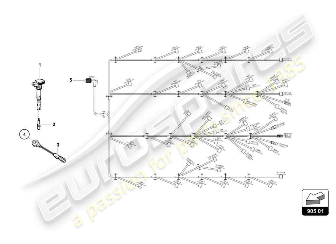 lamborghini super trofeo (2015) ignition system parts diagram