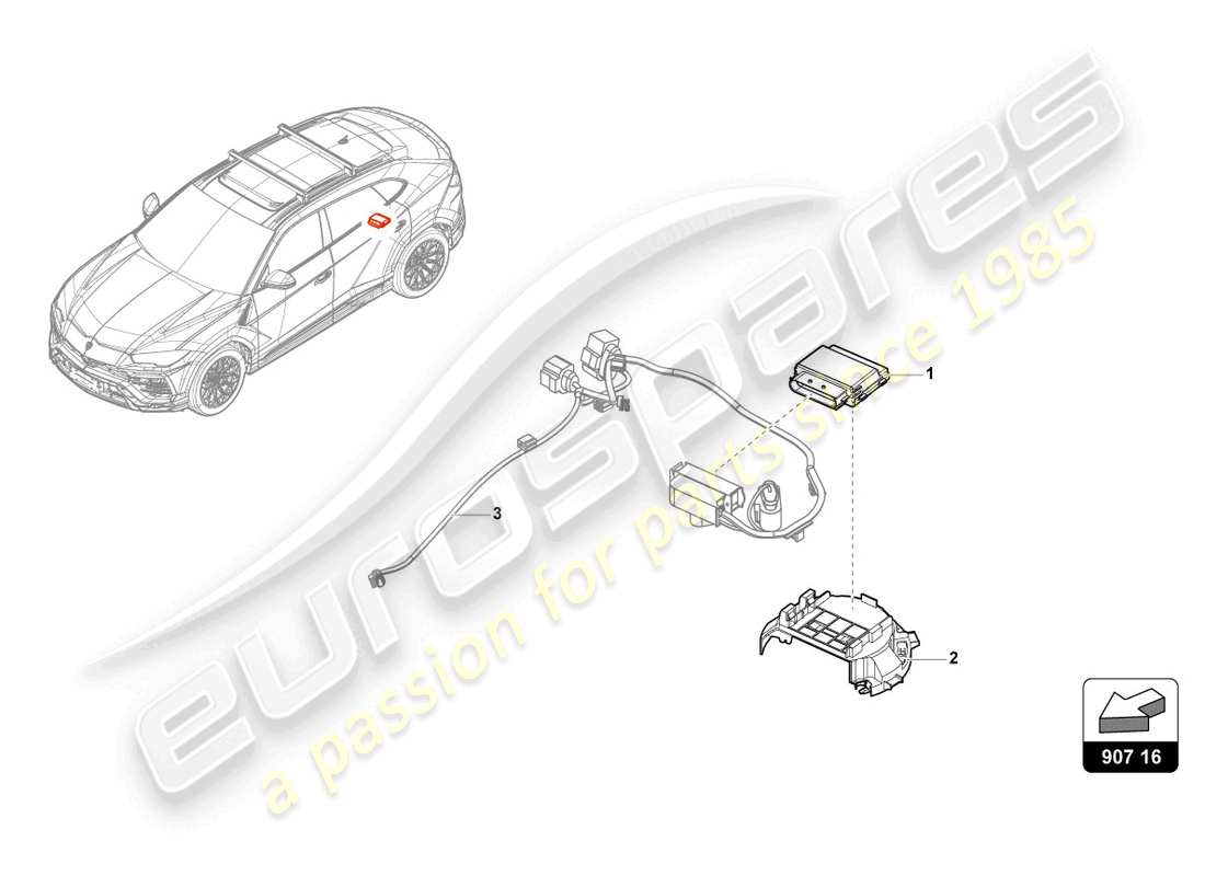 lamborghini urus (2021) control unit for fuel pump part diagram