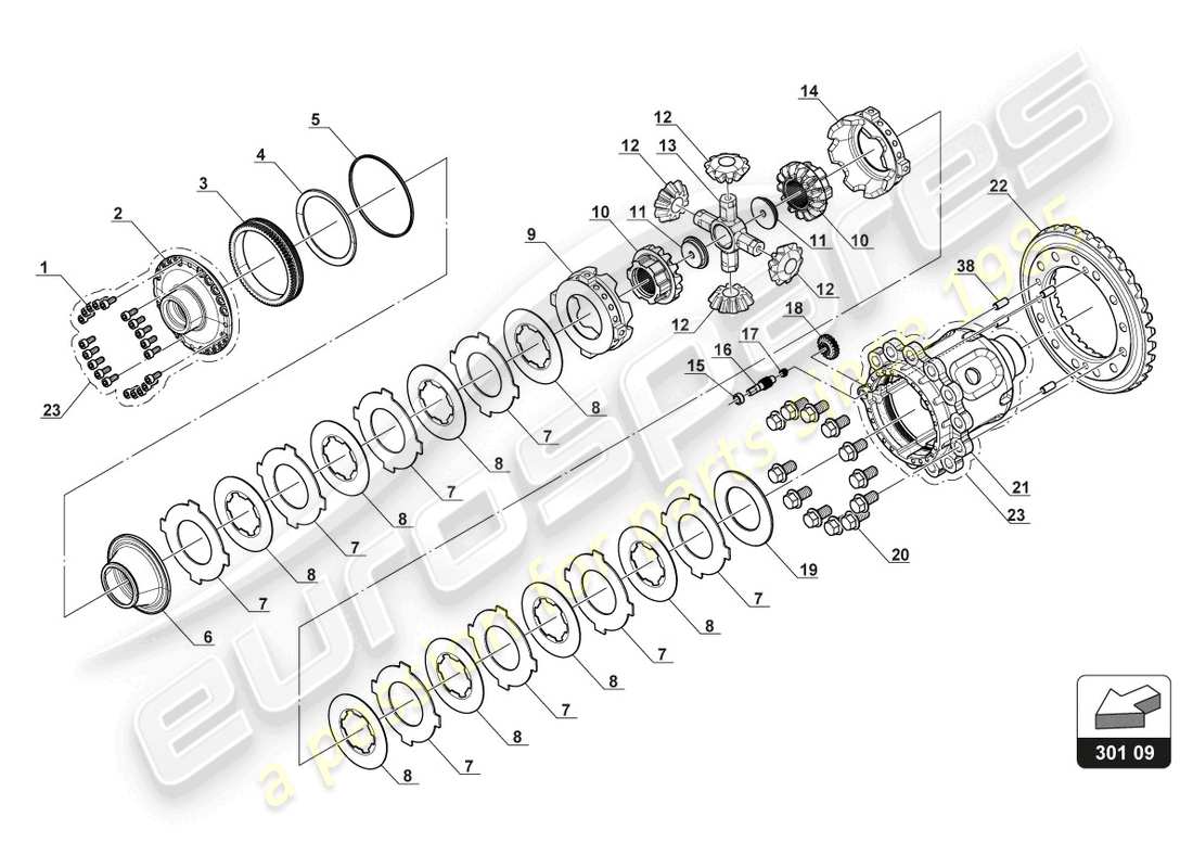 lamborghini gt3 (2017) slip differential part diagram