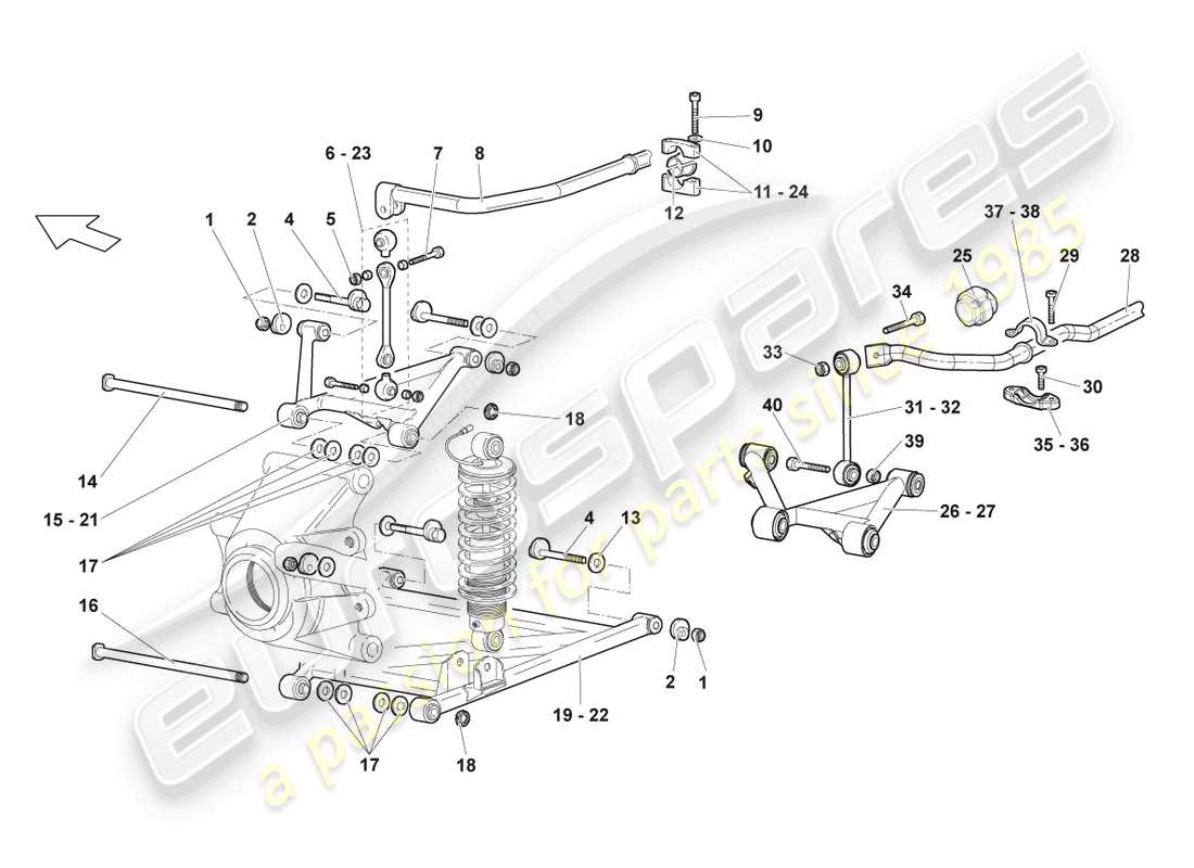 lamborghini lp640 coupe (2008) wishbone rear part diagram