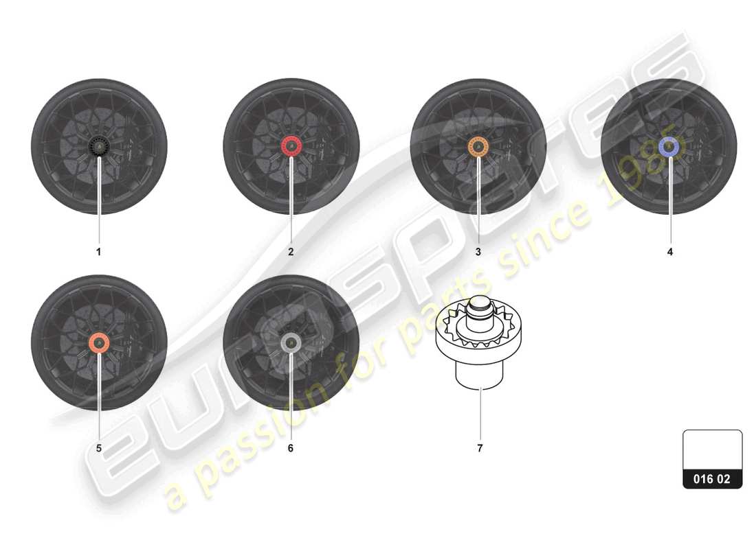 lamborghini aventador ultimae (accessories) wheel nut part diagram