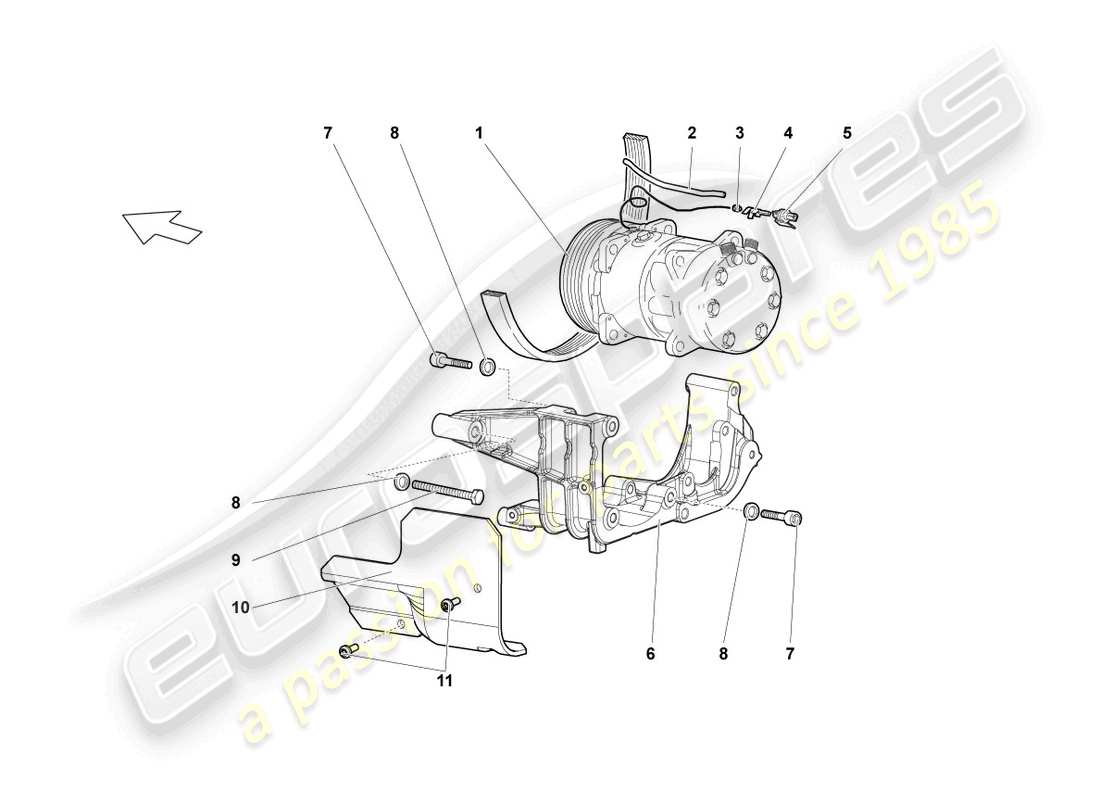 lamborghini lp640 coupe (2010) a/c compressor part diagram