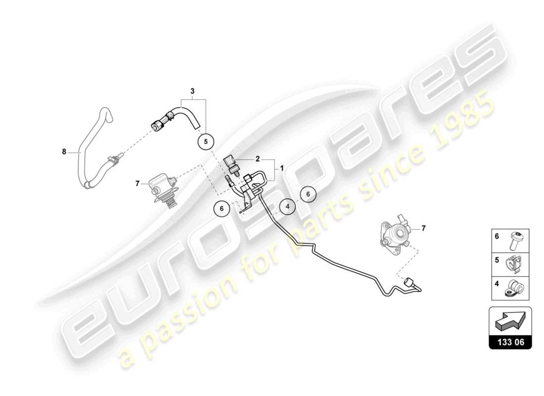 lamborghini urus (2020) fuel supply line parts diagram