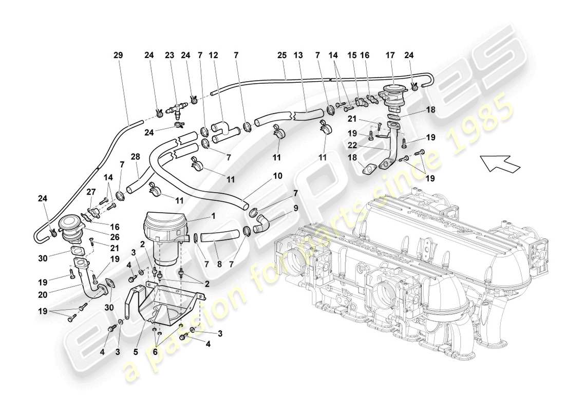 lamborghini lp640 coupe (2008) secondary air pump part diagram