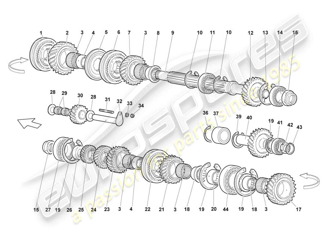 lamborghini lp640 coupe (2008) output shaft parts diagram