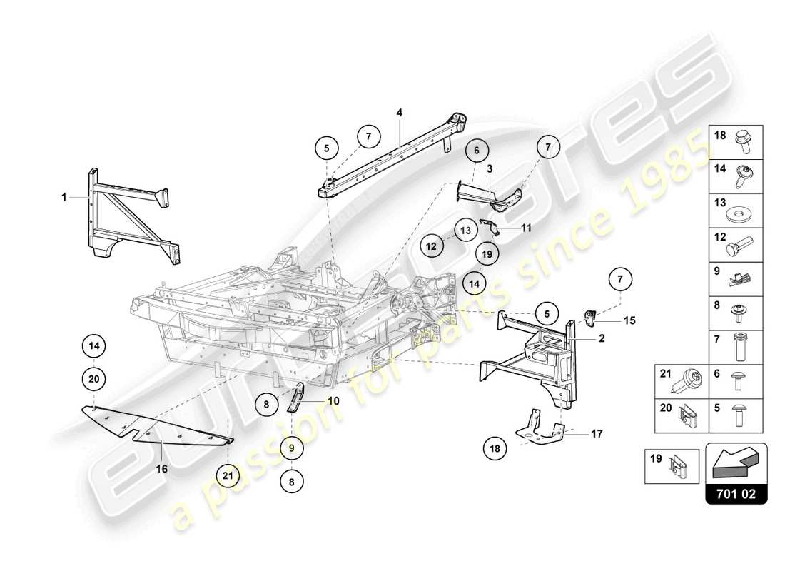 lamborghini sian roadster (2021) trim frame front part parts diagram