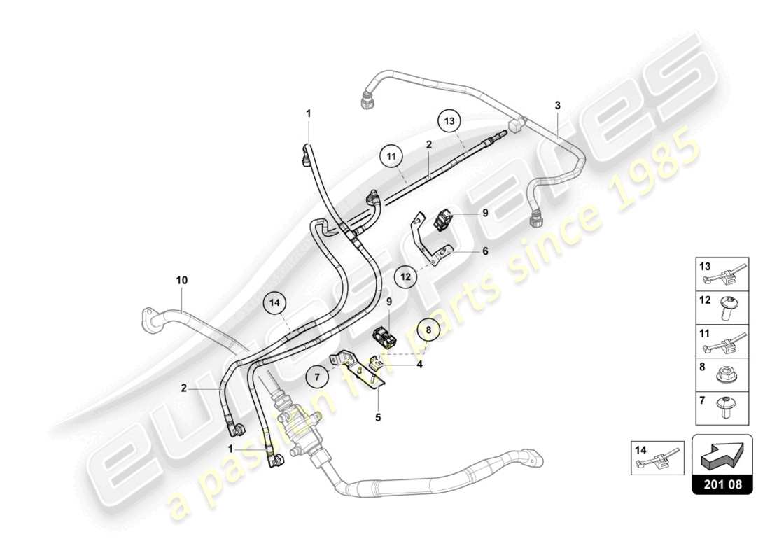 lamborghini sian roadster (2021) fuel line parts diagram