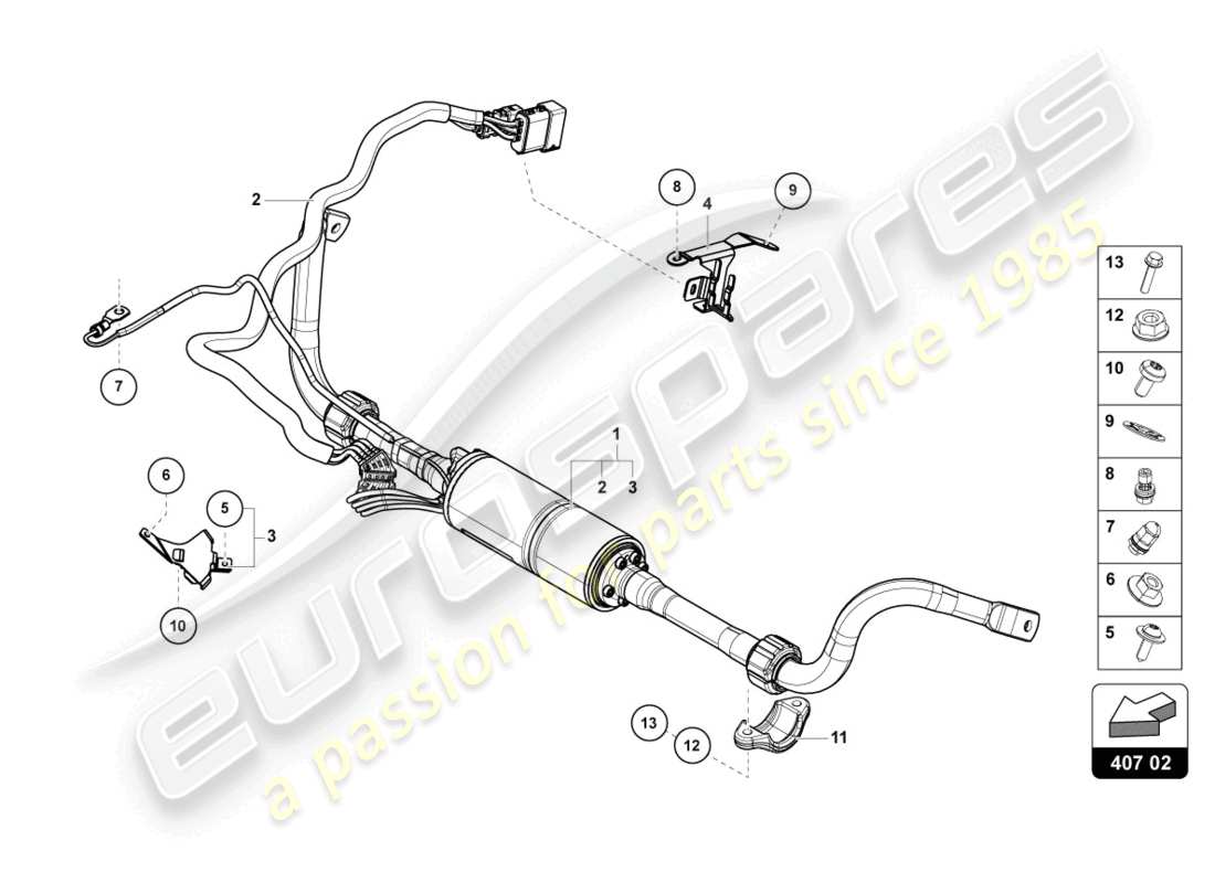 lamborghini urus (2019) anti-roll bar parts diagram