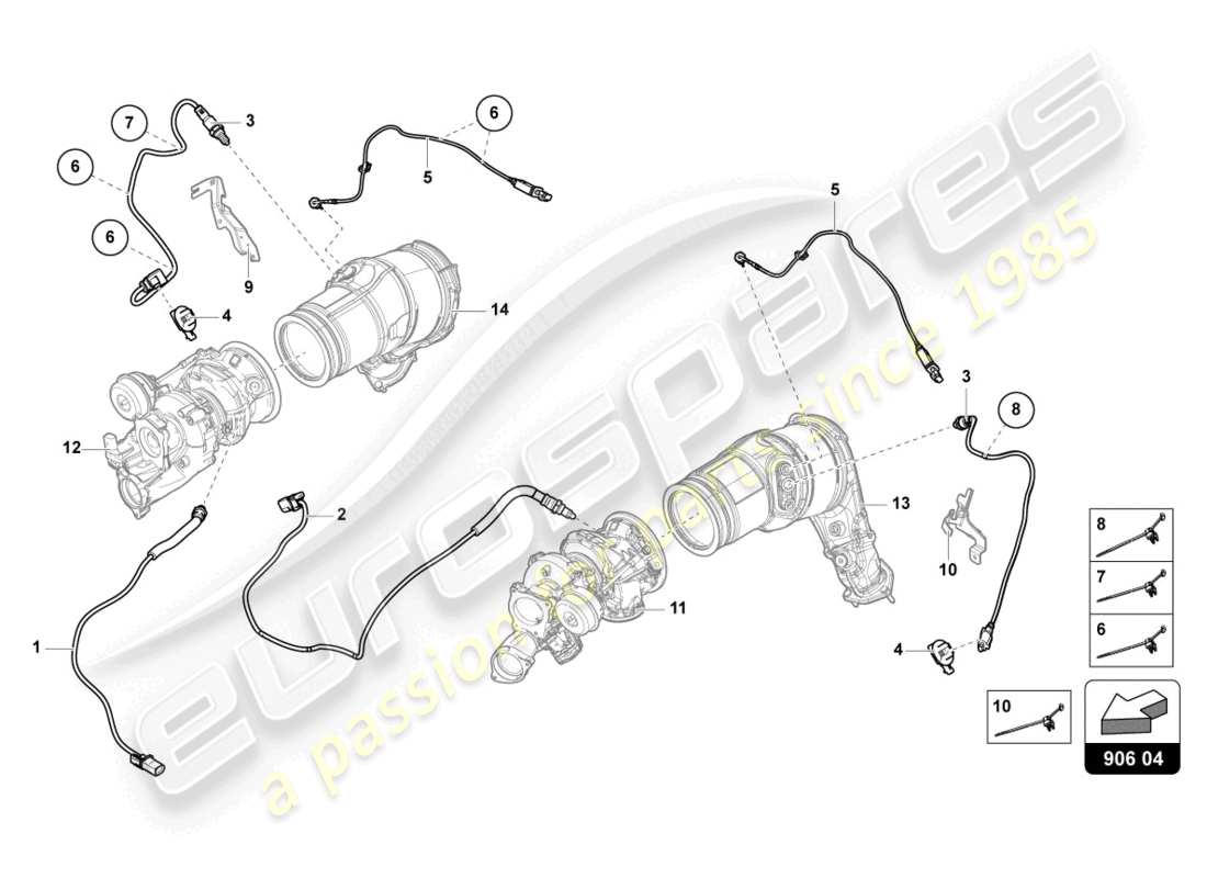 lamborghini urus (2021) lambda probe opf part diagram