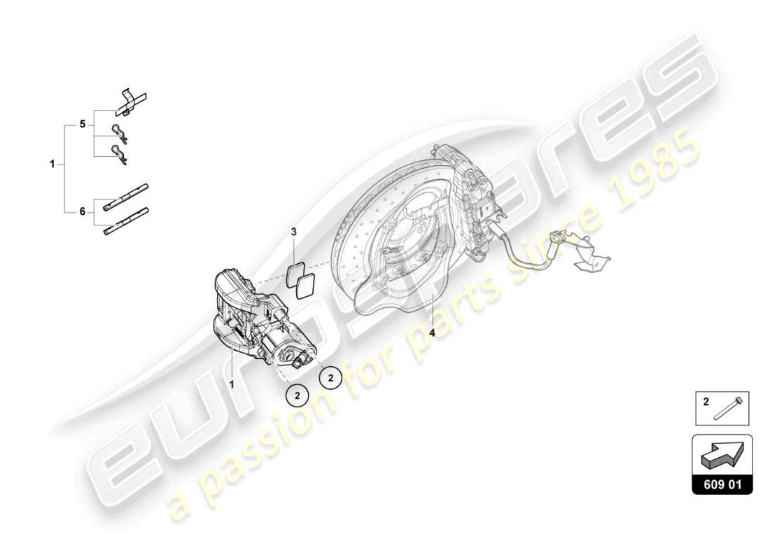 lamborghini sterrato (2023) parking brake parts diagram