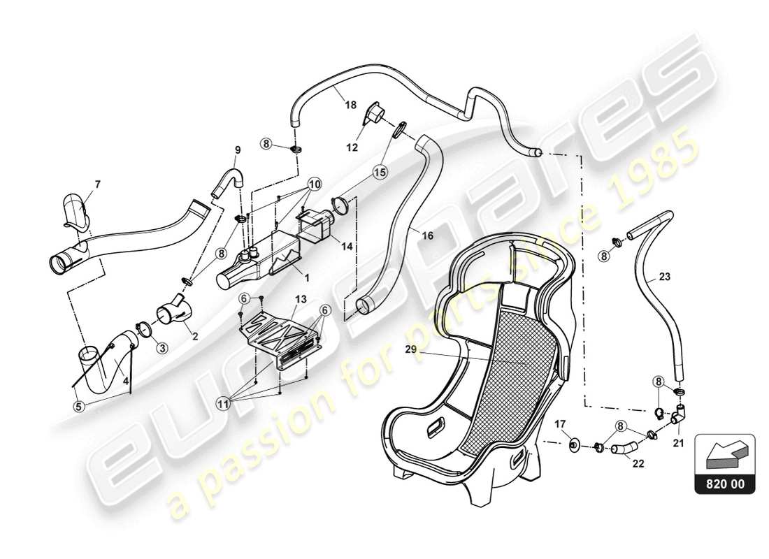 lamborghini gt3 (2017) air conditioning part diagram