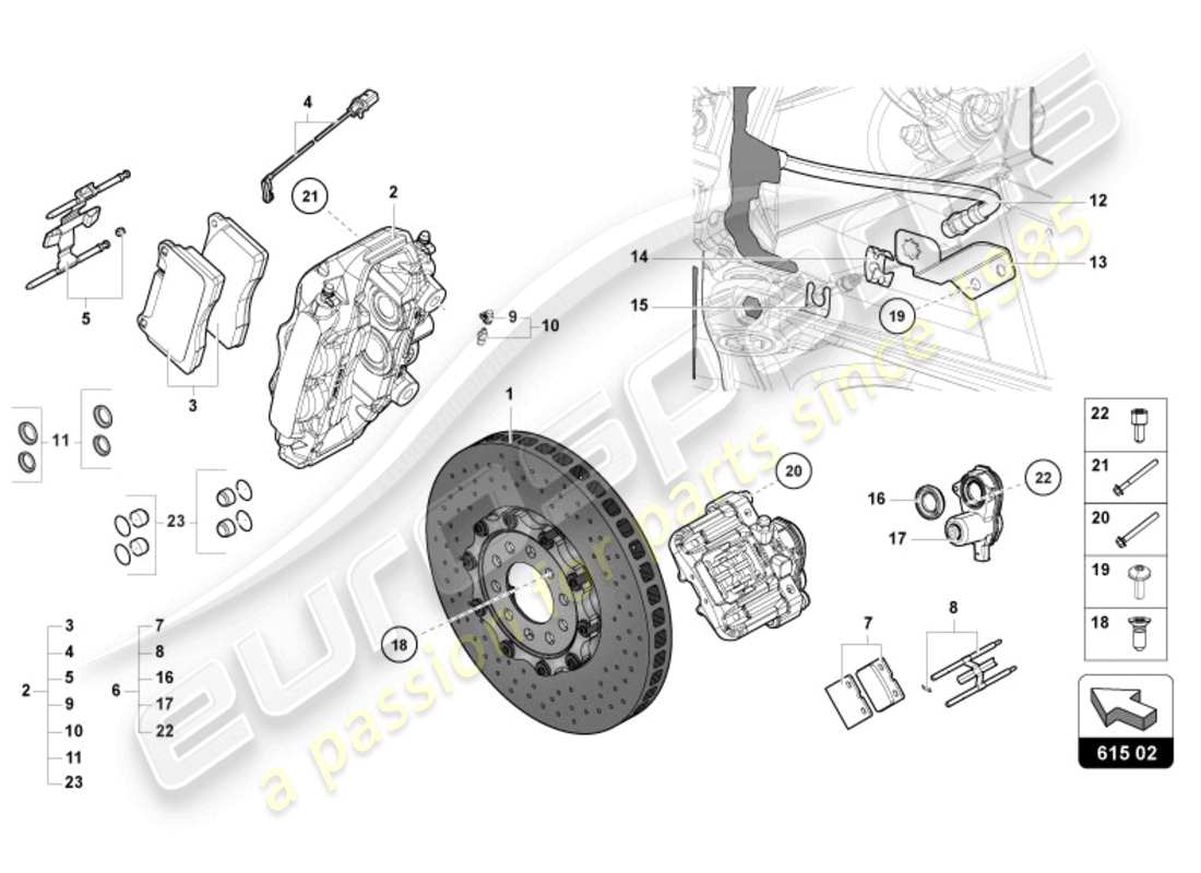 lamborghini ultimae (2022) brake disc rear parts diagram