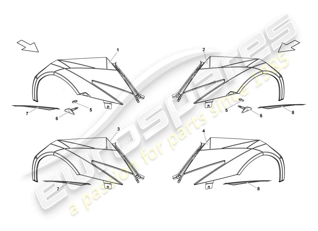 lamborghini reventon wing front part diagram