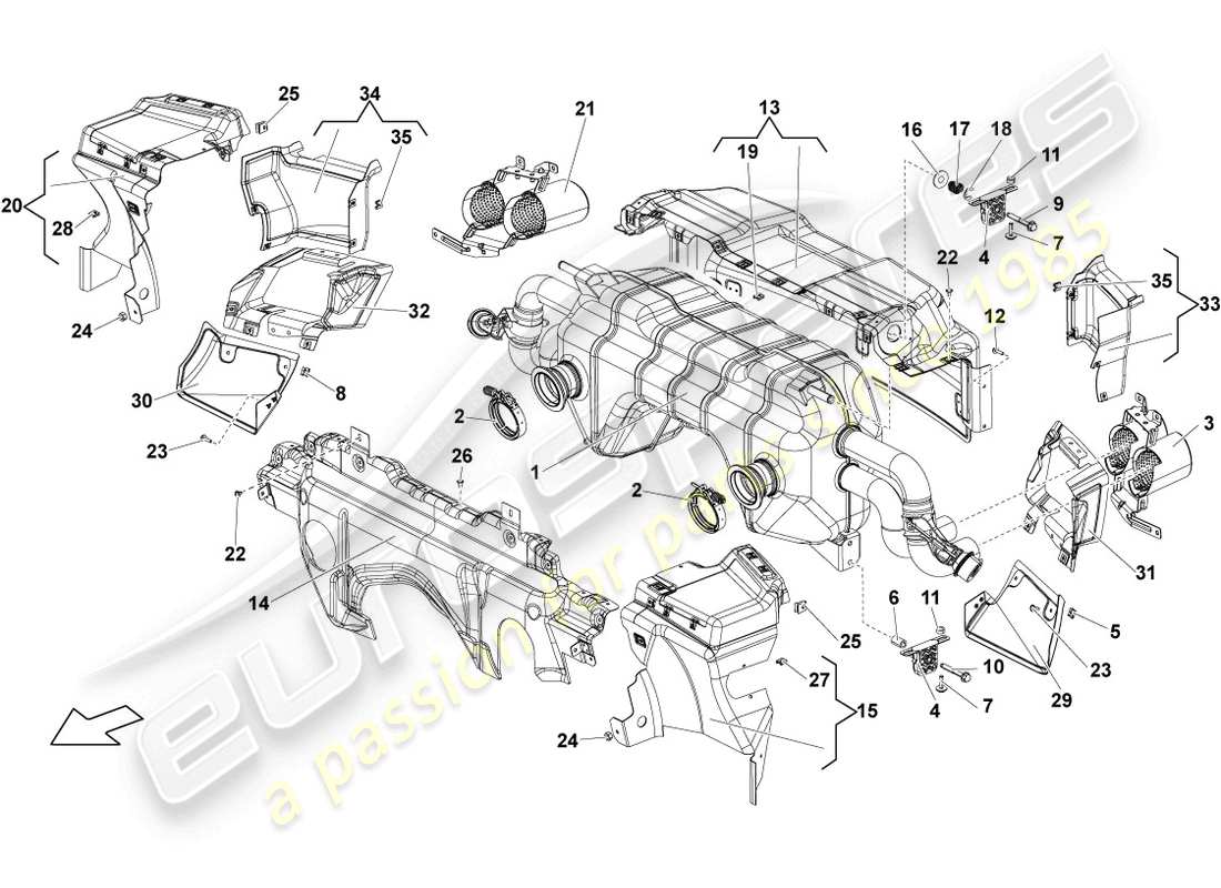 lamborghini lp550-2 coupe (2014) silencer parts diagram